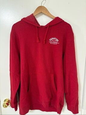 Levi's Men's Red Crewneck Hoodie with Pocket